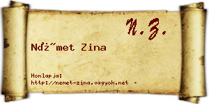 Német Zina névjegykártya